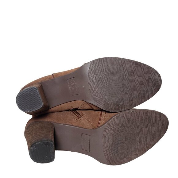 G.H. Bass Womens Amanda Brown Suede Closed Toe Zip High Heels Ankle Boots Sz 9.5 - Picture 5 of 8